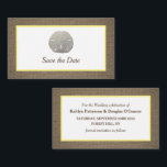 Sand Dollar & Burlap Save The Date Card<br><div class="desc">Sand Dollar & Burlap Save The Date Cards,  perfect for a beachy announcement.</div>