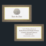 Sand Dollar & Burlap Save The Date Card<br><div class="desc">Sand Dollar & Burlap Save The Date Cards,  perfect for a beachy announcement.</div>