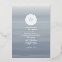 Sand Dollar Chambray Watercolor Beach Wedding 