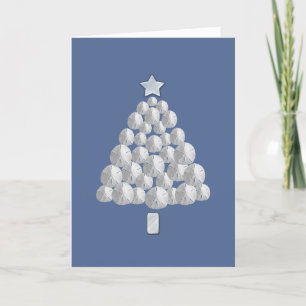 Sand Dollar Christmas Tree (blue) Holiday Card