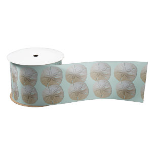 Sand dollar Couple Pale Mint Satin Ribbon