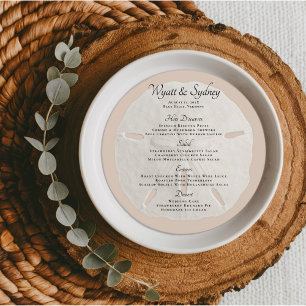 Sand Dollar Custom Round Wedding Menu Template