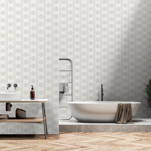 Sand Dollar Greek Key Stripe Tone on Tone Coastal Wallpaper