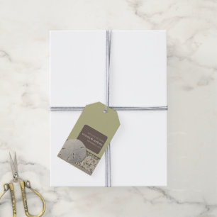 Sand dollar Lace, Vintage Beach Wedding Favour Gift Tags