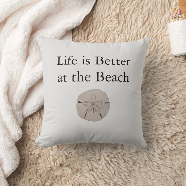 Sand Dollar Life is Better at the Beach Coastal Cushion (Blanket)
