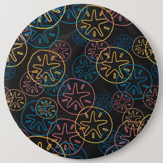 Sand Dollar Lines Red Yellow Blue 6 Cm Round Badge (Front)