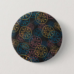 Sand Dollar Lines Red Yellow Blue 6 Cm Round Badge