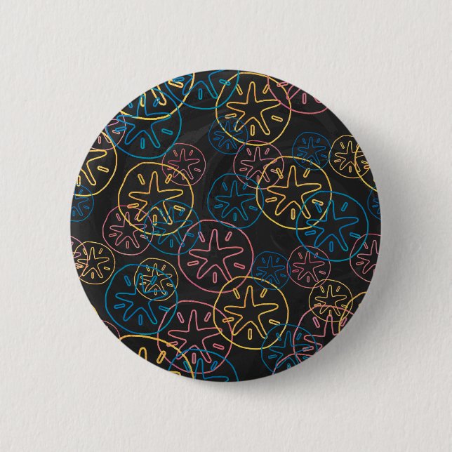 Sand Dollar Lines Red Yellow Blue 6 Cm Round Badge (Front)