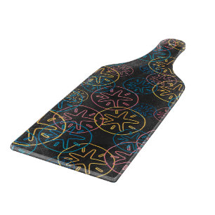 Sand Dollar Lines Red Yellow Blue Cutting Board