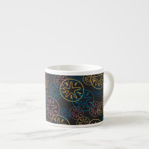 Sand Dollar Lines Red Yellow Blue Espresso Cup
