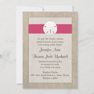 Sand Dollar Look Beach Wedding Invitation
