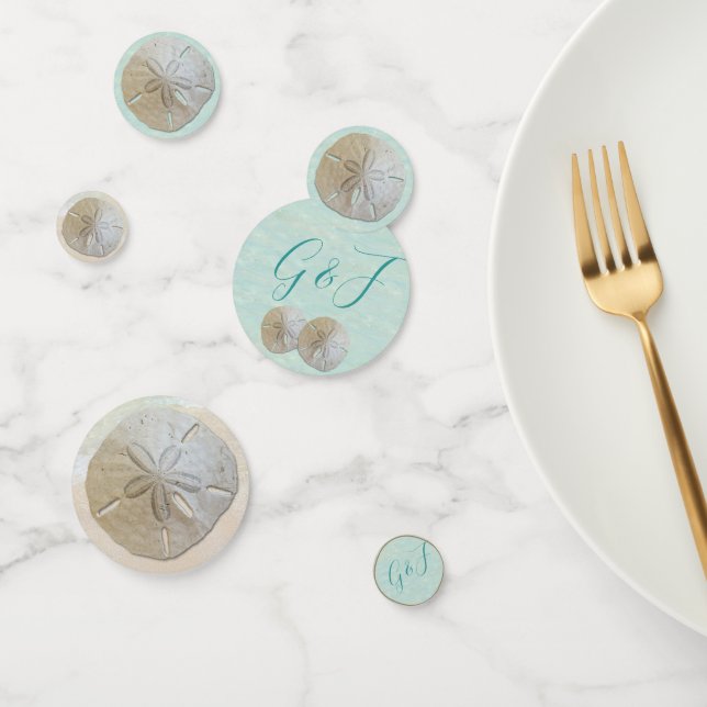 Sand Dollar Monogram Initials Confetti (Group)