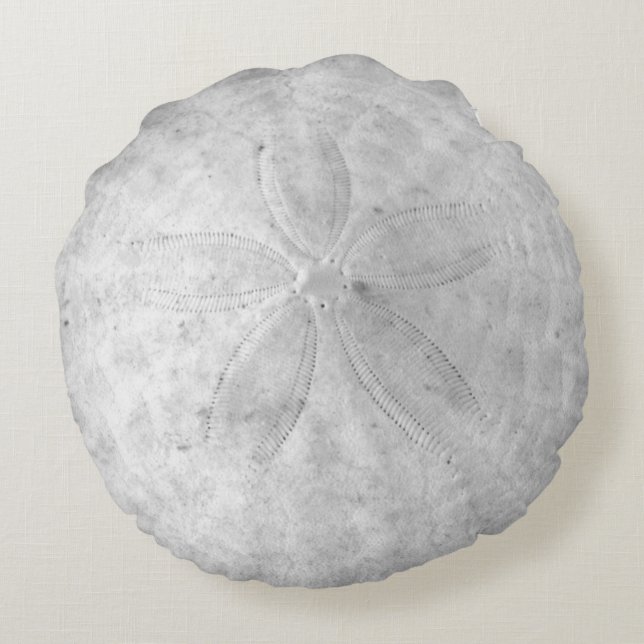 Sand Dollar Nautical Coastal  Round Pillow (Back)