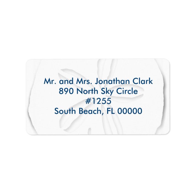 Sand Dollar Navy Template Text Address Label (Front)