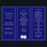 Sand Dollar Navy Tri-Fold Wedding Program Template<br><div class="desc">Navy coloured, beach wedding tri-fold program templates. Two sand dollars decorate this beach or summer theme program. With three areas for adding event information, use the template lines to customise for your special day. ** The blue colour will be on one side of this paper only - the reverse will...</div>