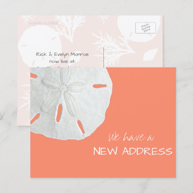 Sand Dollar New Address Announcement Postcard (Front/Back)
