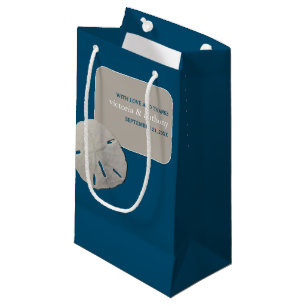 Sand dollar, Ocean Blue Beach Wedding Favour Small Gift Bag