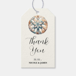 Sand Dollar Ocean Splash Sea Watercolor Wedding Gift Tags