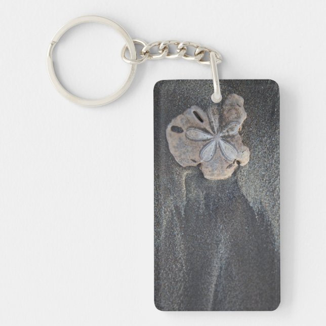 Sand dollar on sand key ring (Front)