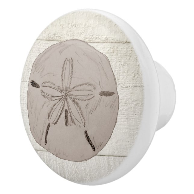 Sand Dollar Painting Pattern Ceramic Knob (Right)