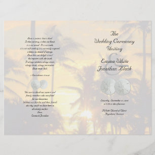 Sand Dollar Palm Trees Christian Ceremony Program