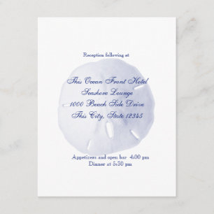 Sand Dollar Royal Blue Wedding Reception Enclosure Card