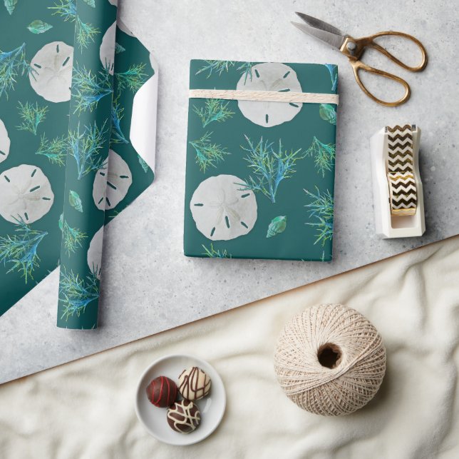 Sand Dollar Sea Coral Wrapping Paper (Crafts)