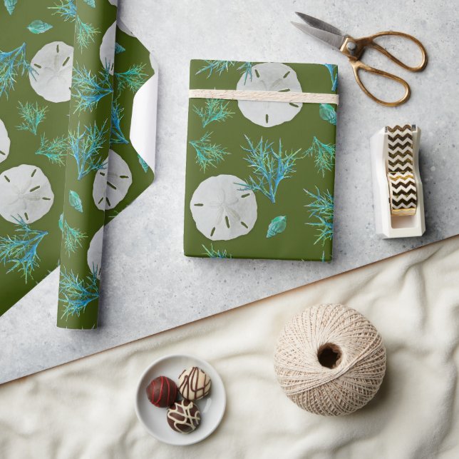Sand Dollar Sea Coral Wrapping Paper (Crafts)