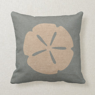 Sand Dollar Sea Shell Beach Blue Cushion