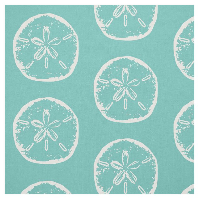 Sand dollar seashell beach theme textile fabric (Swatch)