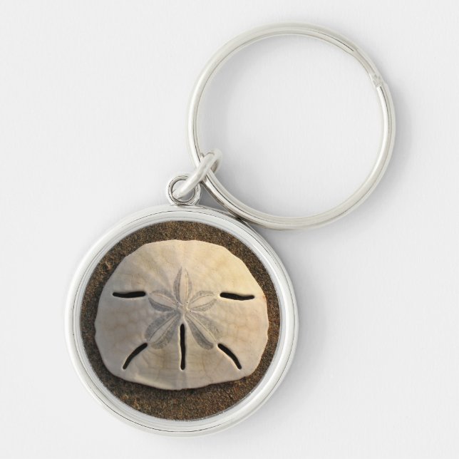 Sand Dollar Seashell Sand Beach Keychain (Front)