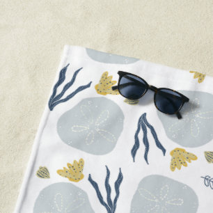 Sand Dollar Seashells Beach Pattern Towel