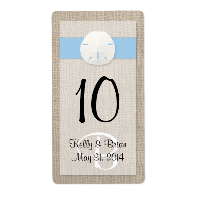 Sand Dollar Sky Blue Wine Bottle Label (Front)