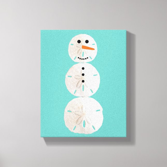 Sand Dollar Snowman Canvas Print (Front)
