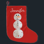 Sand Dollar Snowman Small Christmas Stocking<br><div class="desc">Sand Dollar Snowman</div>