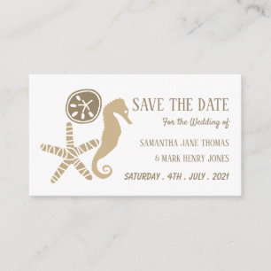 Sand Dollar, Starfish and Seahorse, Save the Date Enclosure Card
