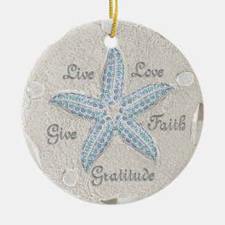 Sand Dollar Starfish Gem Ornament