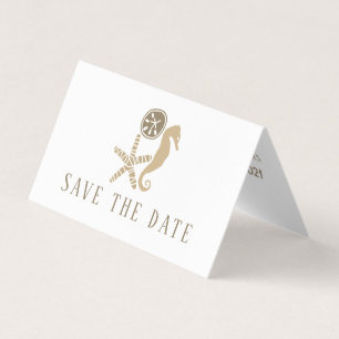 Sand Dollar, Starfish, Seahorse Save The Date Card