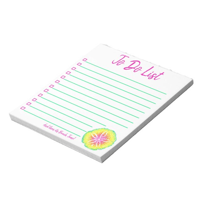 Sand Dollar To Do List Notepad (Rotated)