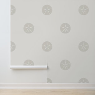 Sand Dollar Tone on Tone Monochromatic Coastal Wallpaper