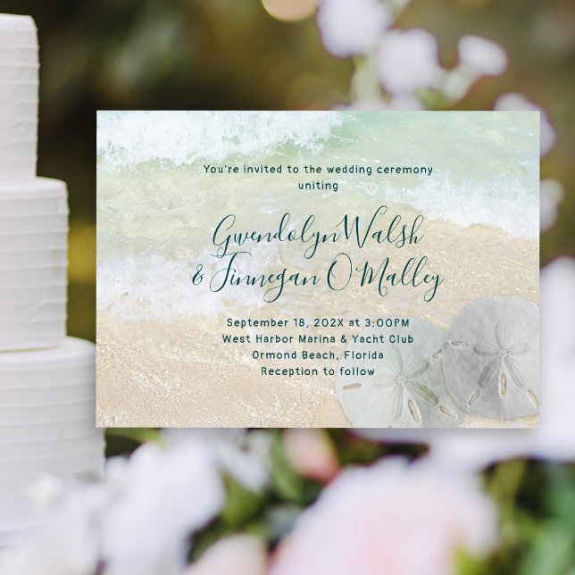 Sand Dollar Wedding Ceremony Invitation  (Creator Uploaded)