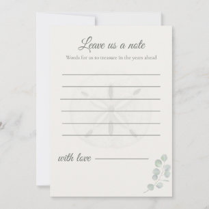 Sand Dollar Wedding Message Cards  
