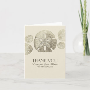 Sand Dollar wedding thank you cards
