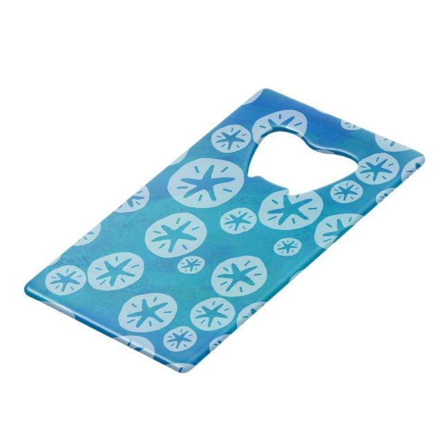 Sand Dollar White and Blue Pattern (Front Angled)