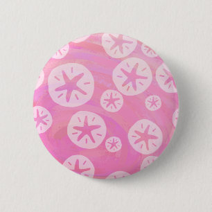 Sand Dollar White and pink 6 Cm Round Badge