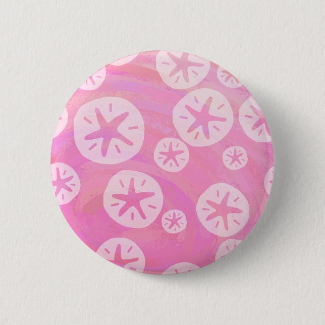Sand Dollar White and pink 6 Cm Round Badge (Front)