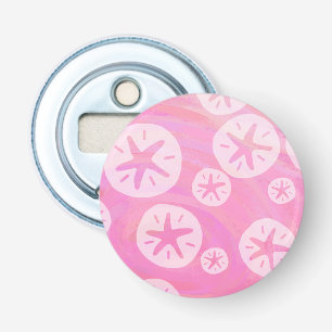 Sand Dollar White and pink Bottle Opener