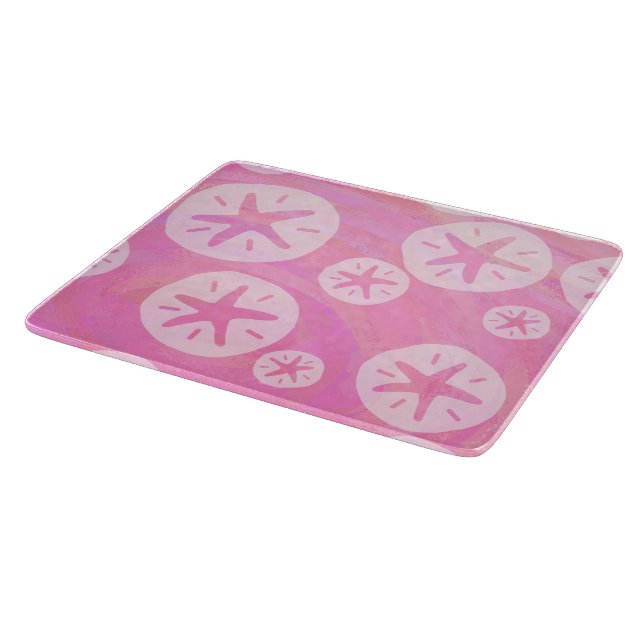 Sand Dollar White and pink Cutting Board (Corner)