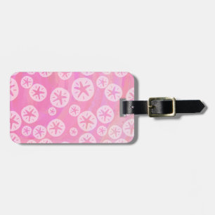 Sand Dollar White and pink Luggage Tag