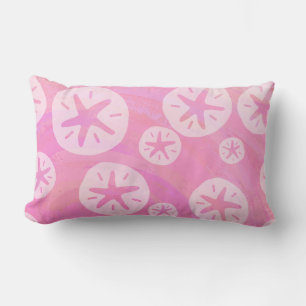 Sand Dollar White and pink Lumbar Cushion